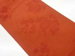 丸文に花々模様織出し袋帯